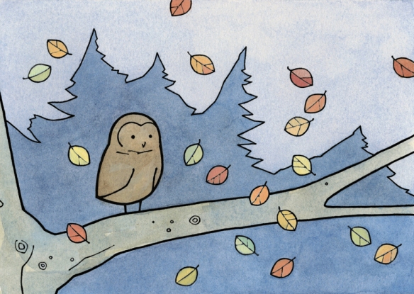 autumn owl art print